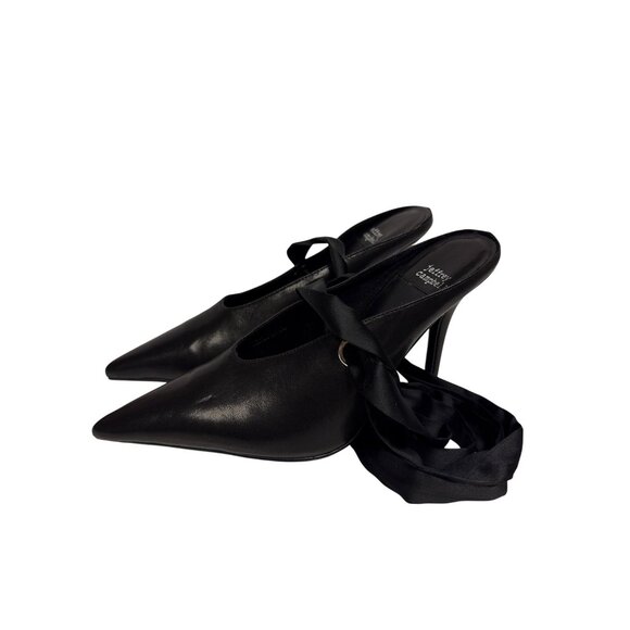 Jeffrey Campbell Grateau Women's Mules Heel Anke Wrap Black Sculpted Size 5.5 - Picture 3 of 8